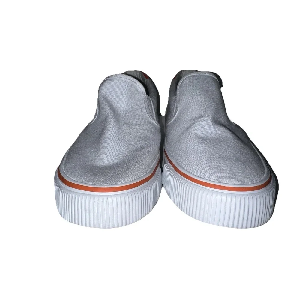 (b1/18N)SWIMS Weekender White Canvas Round Toe Low Top Slip On Men's Size 12